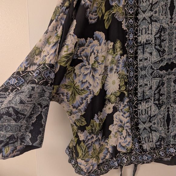 Free People Floral Cinch Waist Kimono M/L - Picture 8 of 11